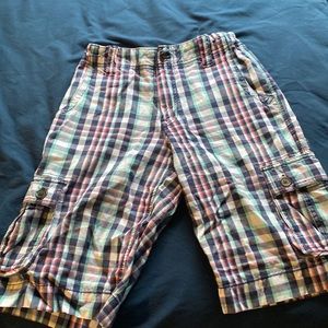 Boys’ Size 14 Arizona Jean Co. Blue and White Plaid Shorts
